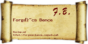 Forgács Bence névjegykártya