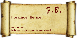 Forgács Bence névjegykártya