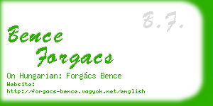 bence forgacs business card